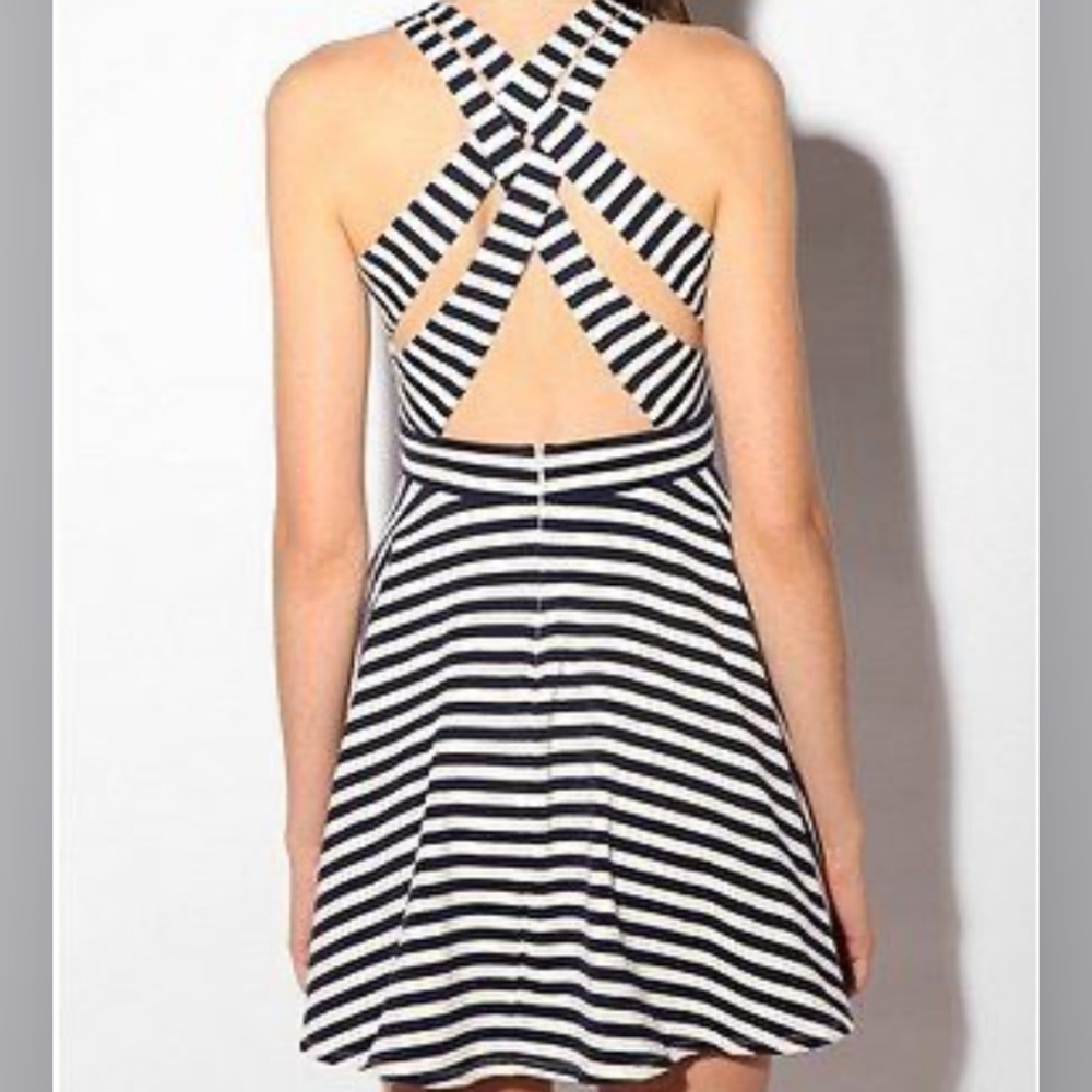 LARK & Wolff Striped Dress with Criss Cross Back